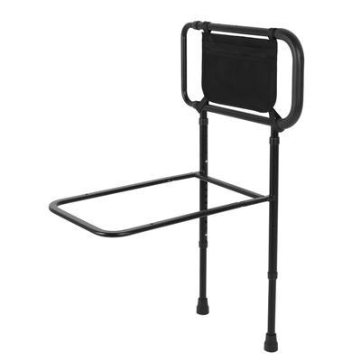 Bed Rail Adjustable Height Prevent Slip Handle Bedside Railing with Storage Pocket for Seniors