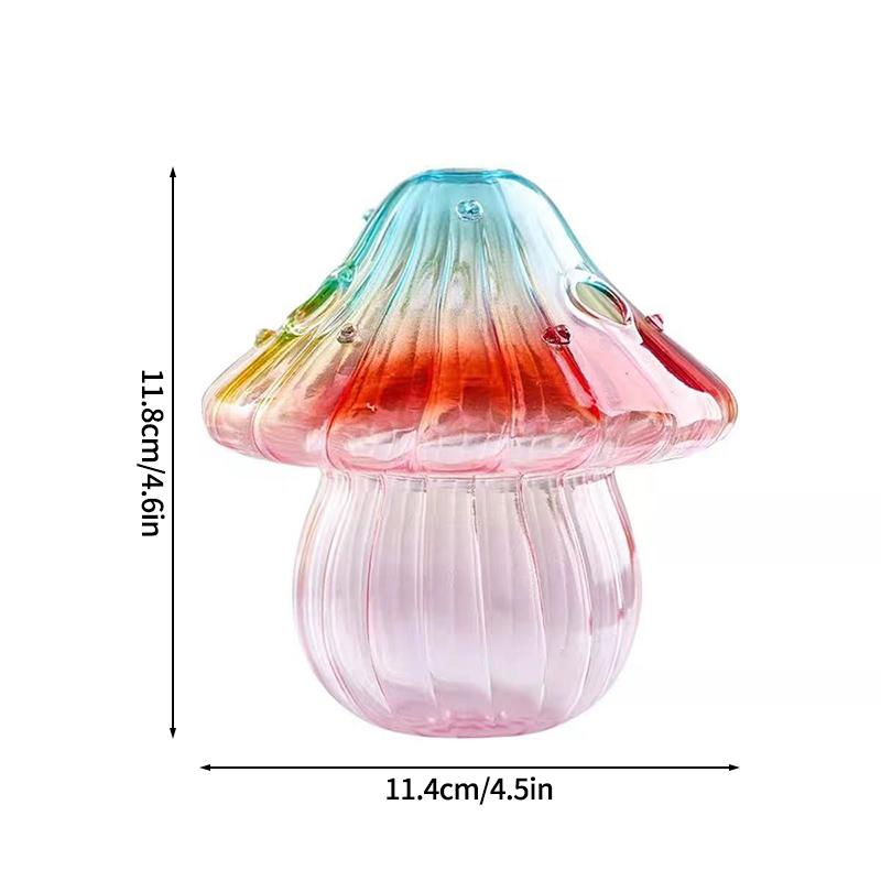 Pilzform Vase Glas Blumenvase Ästhetische Hydrokultur Pflanzenvasen Raumdeko Tischmittelstück Dekoration Florero