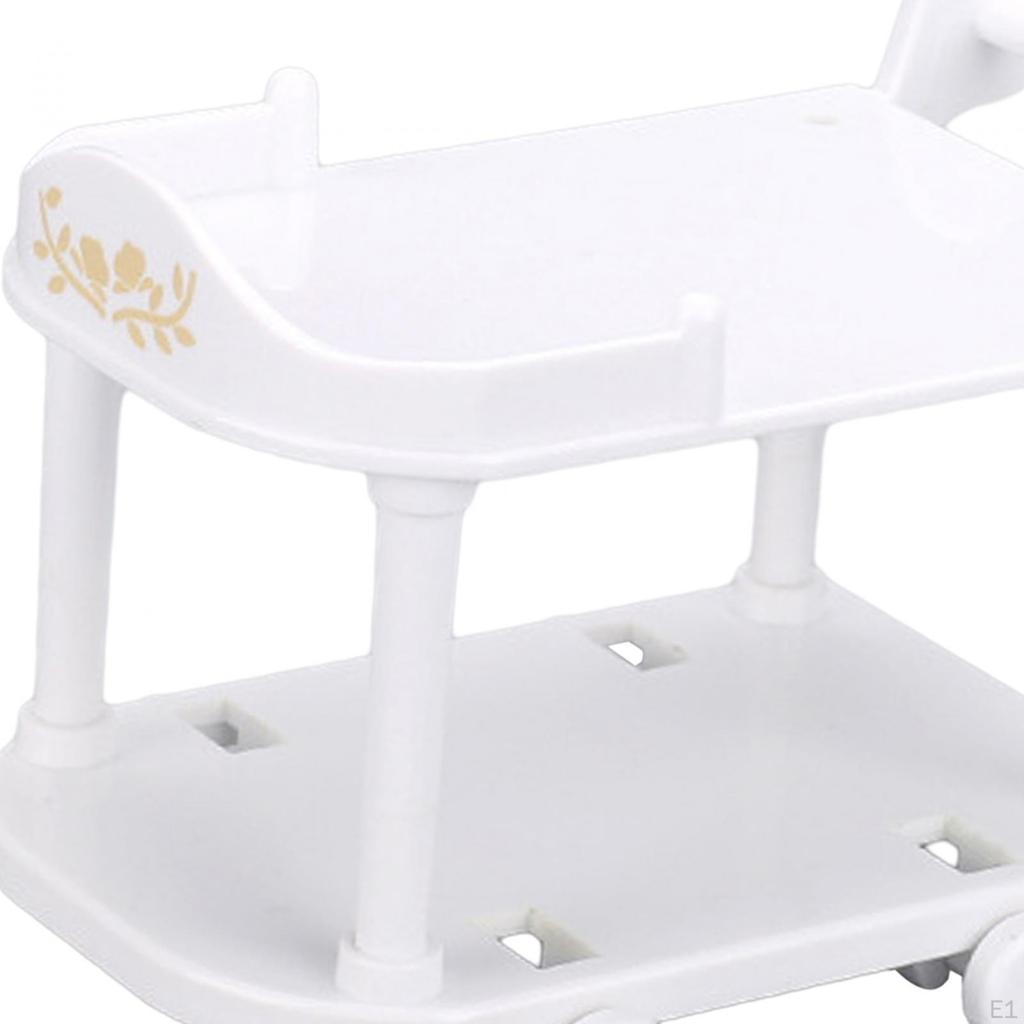 1 :12 Scale Dollhouse Kitchen Serving Cart Accessories Portable DIY Mini Bar Buffet