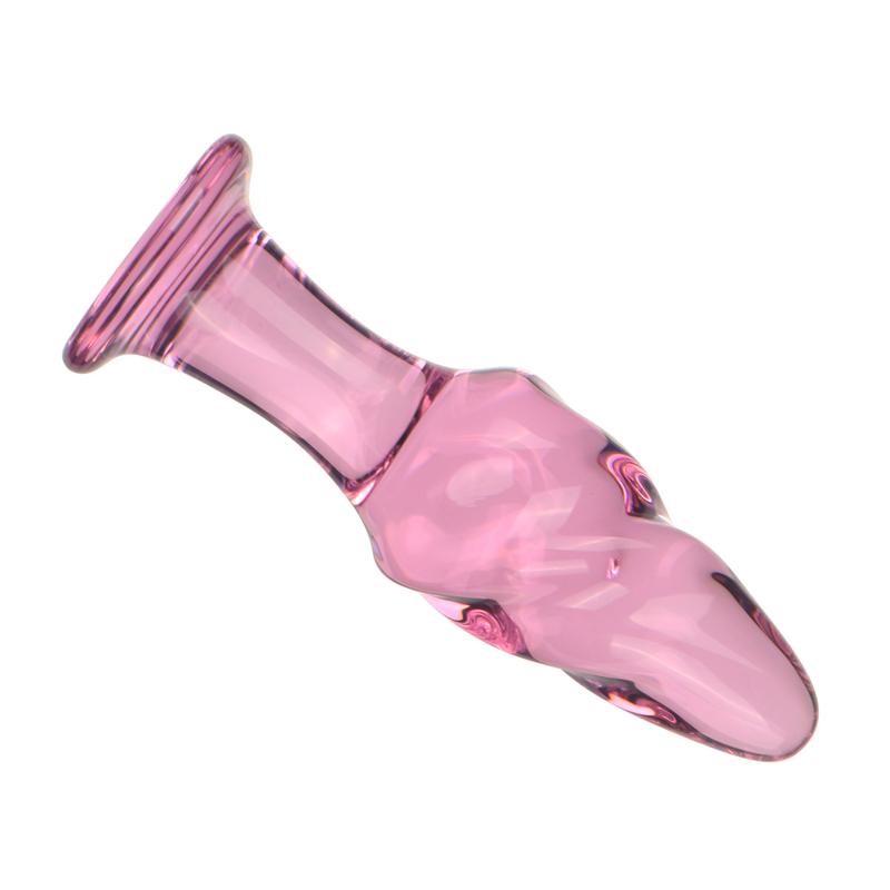 Plugi anale din sticlă Jucării sexuale roz pentru fete Masturbator anal Produse lesbiene pentru adulți Jucării anale 130/160g cu filet