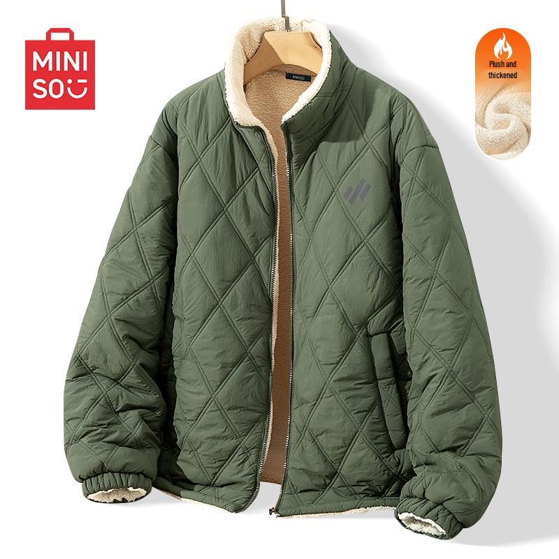 

MINISO Men s Winter Quilted Stand Collar Jacket M