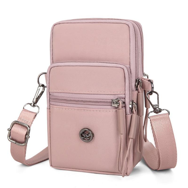Women’s Mini Crossbody Phone Bag Waterproof Nylon Shoulder Bag Multi Pocket Small Messenger Purse Lightweight Travel Handbag