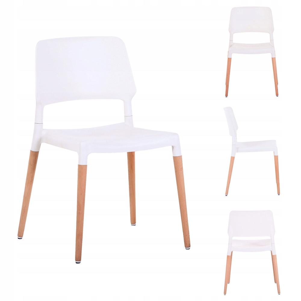 Modern TARCENTO chair white + wooden legs
