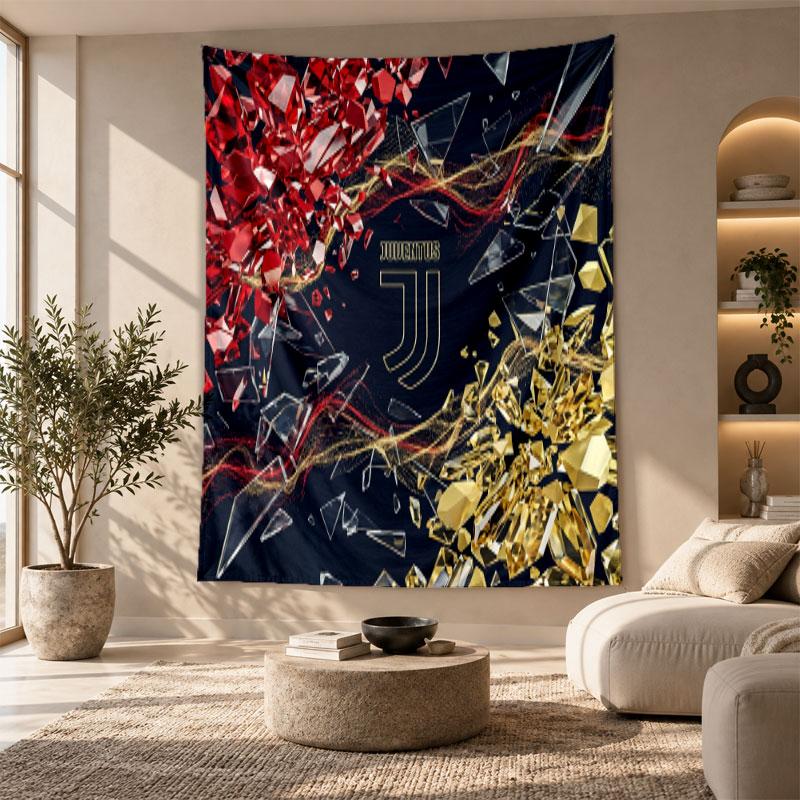 Decorative Tapestry,Juventus FC Printed Wall Art, Lightweight Wall Hanging For Bedroom Background