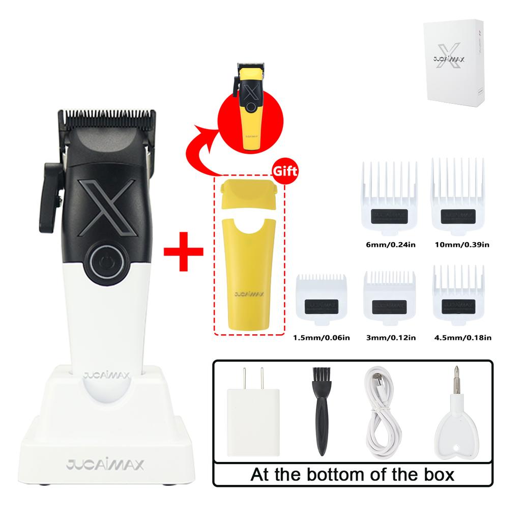 JUCAI Professional Hair Clipper for Men Brushless Motor with Base Charger PHANTECHO2.0 DLCBlade Professional Barber Machines