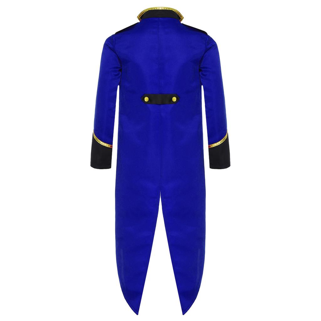 Kids Steampunk Tailcoat Costume Vintage Medieval Design Long Sleeve Fake Two Piece Tuxedo Victorian Elegant Jacket