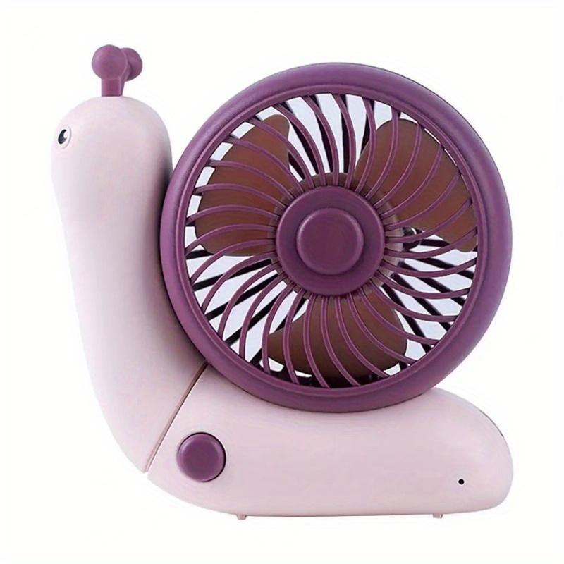 1pc Creative Portable Mini Fan Silent Strong Wind Foldable Cartoon Snail Desktop Office Handheld Cooling Fan
