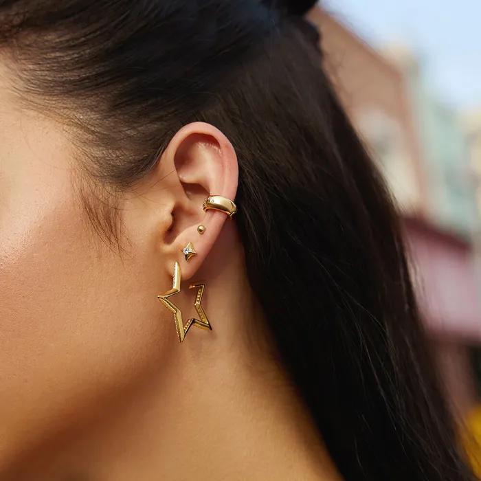 Shooting Star 925 Silver Stud Earrings E064-02G.