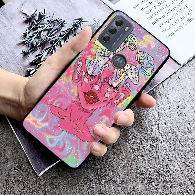 Trippy Mushroom Wizard Phone Case For Motorola G84 G22 G32 G34 G52 G10 G20 G30 G60 G60S G13 G50 G54 G62 G53 G72 G85 G24 Power
