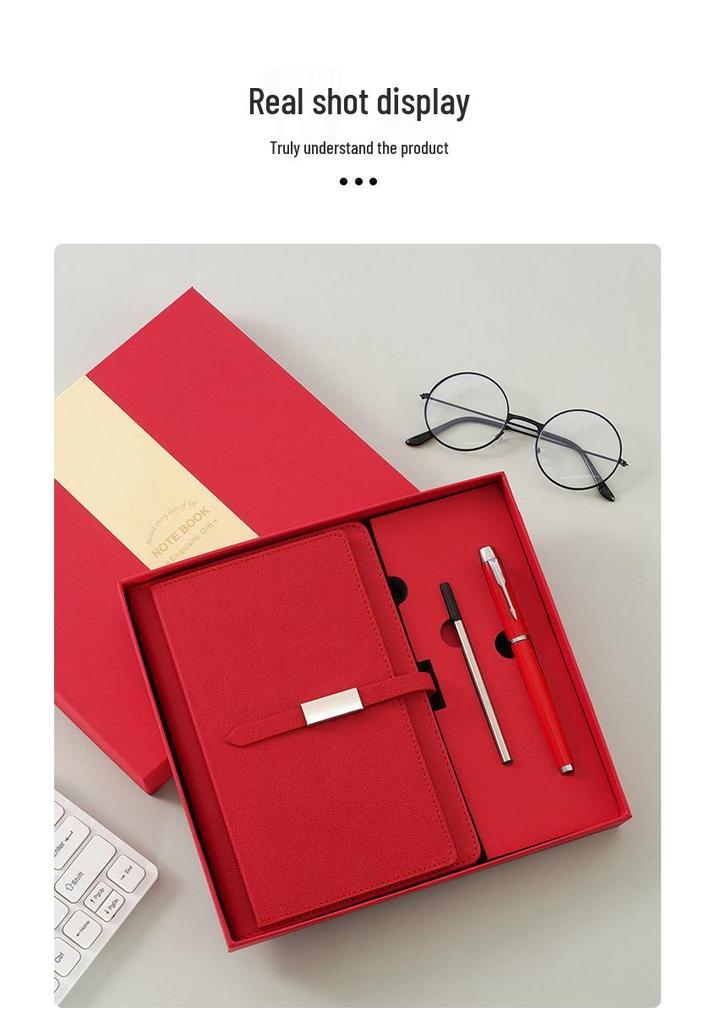 A5 Magnetic Buckle Notebook Set - Custom Logo for Business, Office, and Campus Meetings.