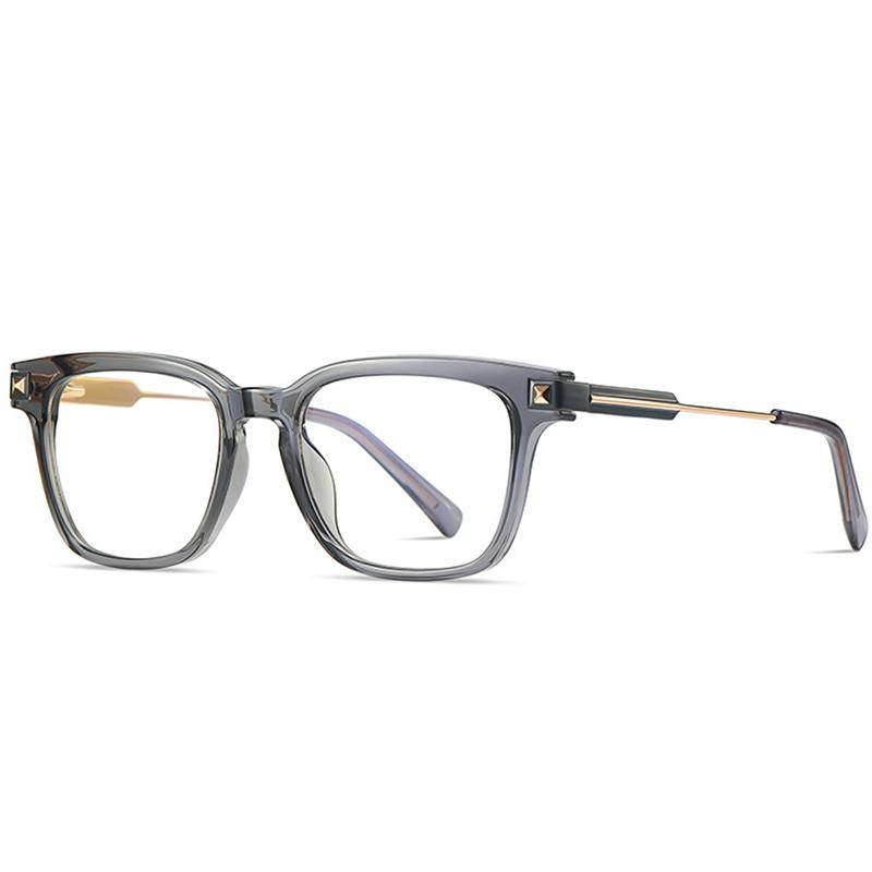 Men Square Frame Metal Bow Glasses New Style Flat Top Optical Prescription Eyeglasses with Insertion