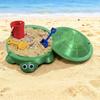 Mini Turtle Sandbox with Lid Sand Mini Tools Accessories 3D Printed Tortoise Sand Storage Box Round Container Kids Summer Beach Toy