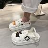 Cute Cartoon Hot Dog Thick-soled Bag Head Half Slippers Summer and Autumn New Outer Wear Non-slip Belt Buckle Slippers