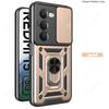 Slide Lens Armor Funda for Xiaomi Redmi 15 5G Case for Redmi 15 4G Case Magnetic Ring Stand Holder Cover Anti-knock Back Capa