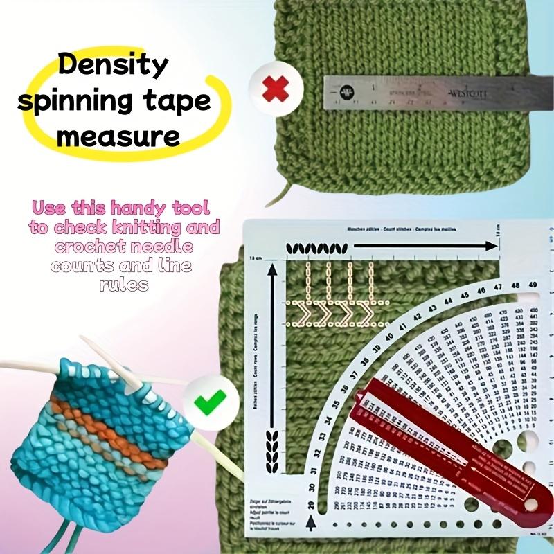 1pc Double-Sided Knitting Calculator and Counting Board, with Rotating Ruler Tool, Hook and Yarn Density Calculator, Mixed Color, for Knitting