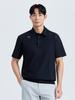 CHALLENGER Men'S Mesh Mix Stretch Collared Short Sleeve T-Shirt Black