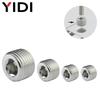 5pcs Pneumatic Air Hose Tube Pipe Stop End Steel Plug Plugs Fitting Fittings Connector Male Thread Connection 1/8 1/4 3/8 1/2