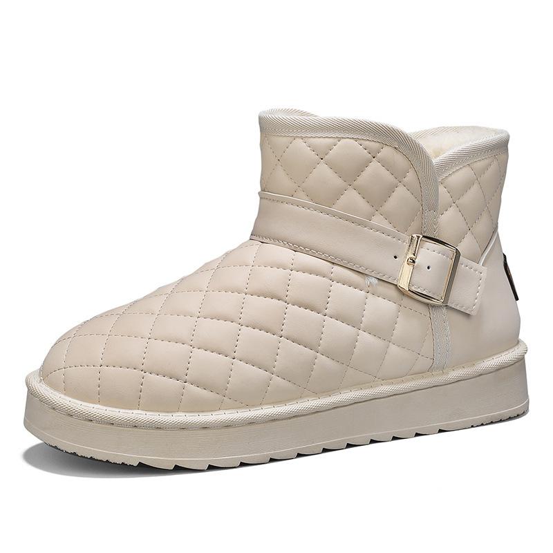 Autumn and winter new snow boots women's velvet thickened bread warm snow cotton shoes fur short boots