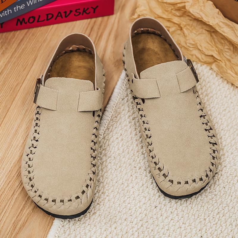 Fashion Handmade Leather Men's Loafers Spring Autumn Casual Flats Soft Sole Driving Shoes Fashion Male Slip on Flats Sneakers Moccasins