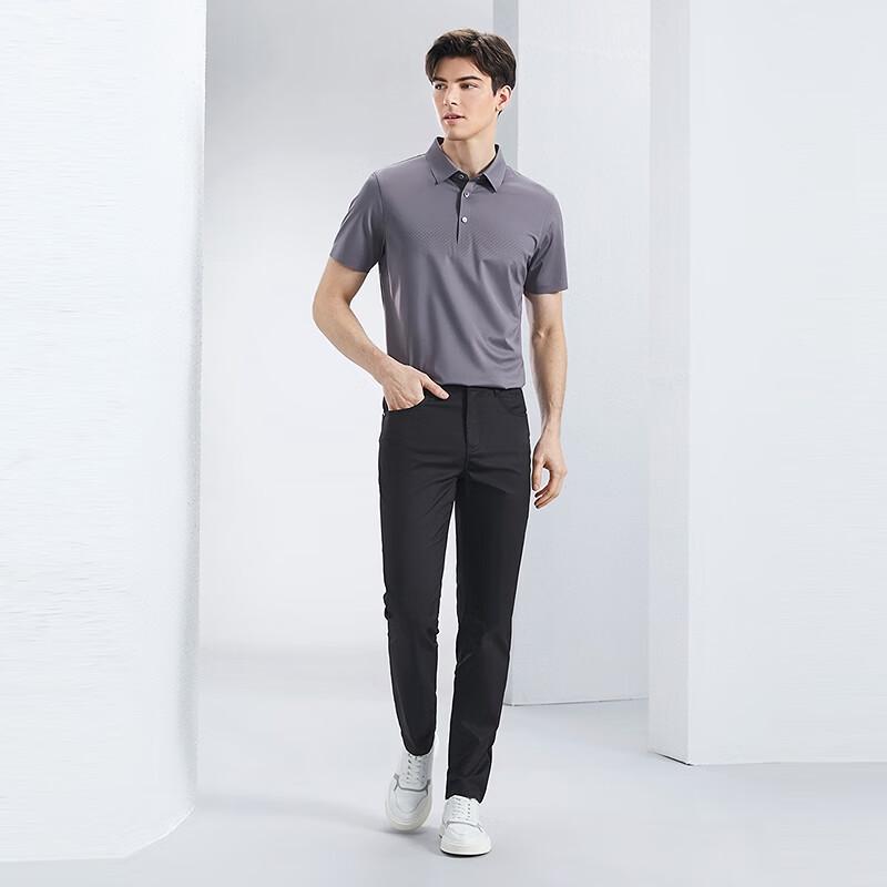 Septwolves Men's Lyocell Blend 5-Pocket Casual Straight Pants