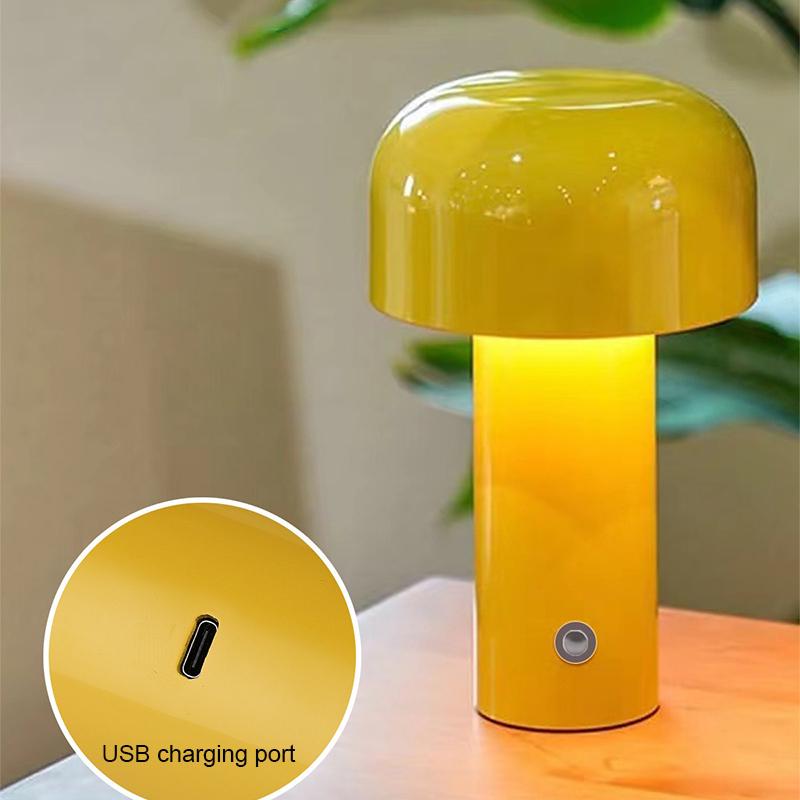 Mushroom Led Table Lamp Rechargable Night Light Portable USB Charging Touch Bedside Table Lamp Living Room Decoration Desk Light