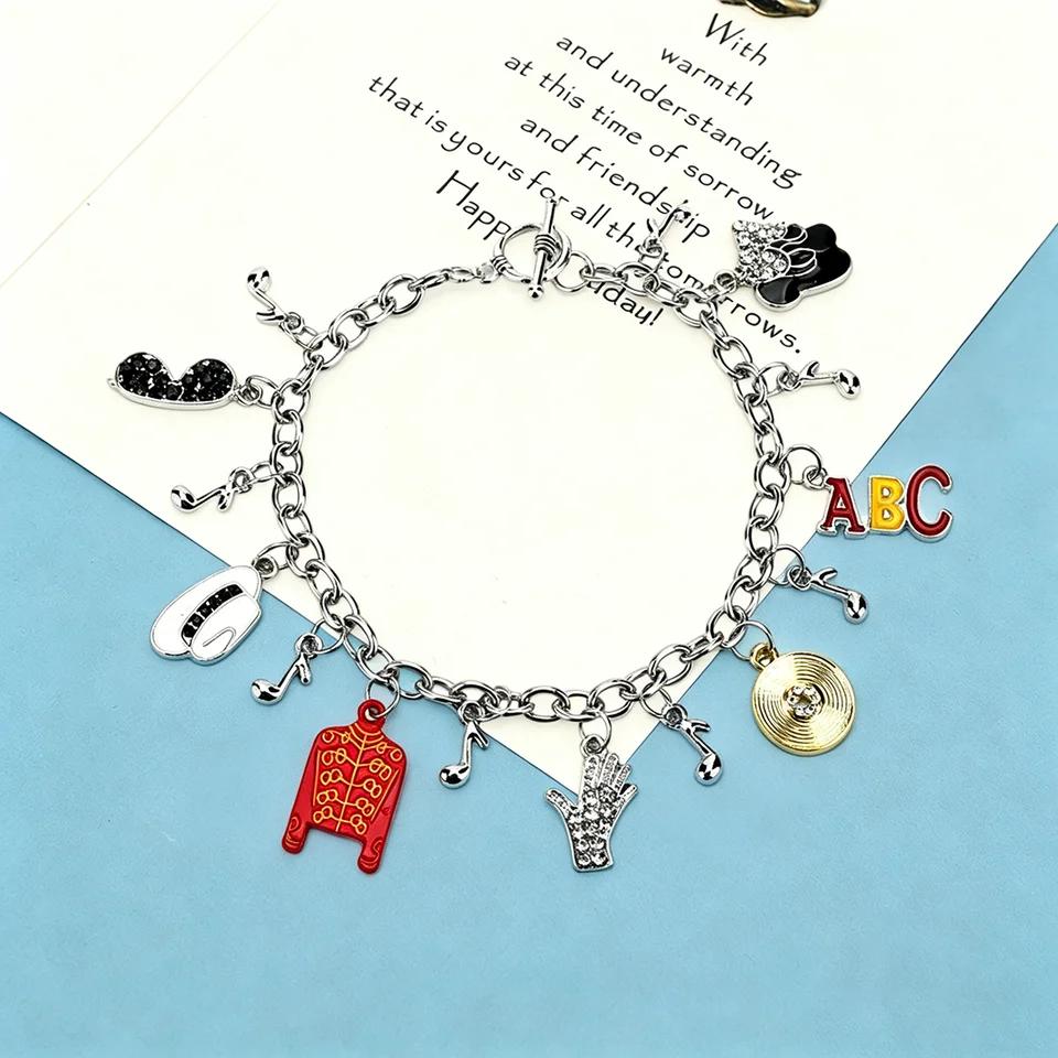 Classic Charm Jackson Music Zinc Alloy Trendy Unisex Bracelet Fashion Jewelry Accessories Props Fan Memorial Gift