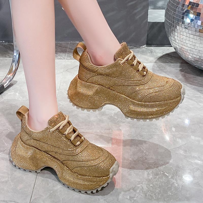 Full Diamond Daddy Shoes Women's Platform Tide Versatile Casual Sports Shoes