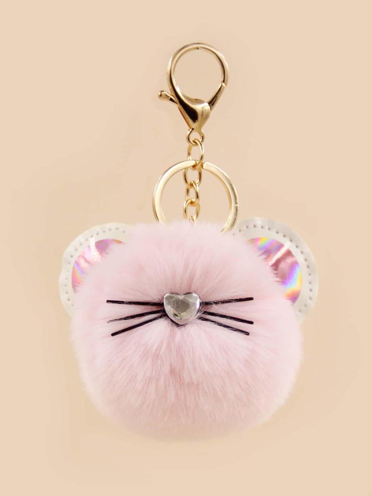 Cross-border Cartoon Keychain: Cute Animal Plush Ball Pendant for Handbags & Cars