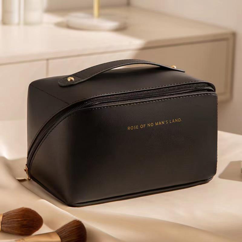 Stylish High-Grade PU Leather Makeup & Toiletry Travel Bag with Large Capacity