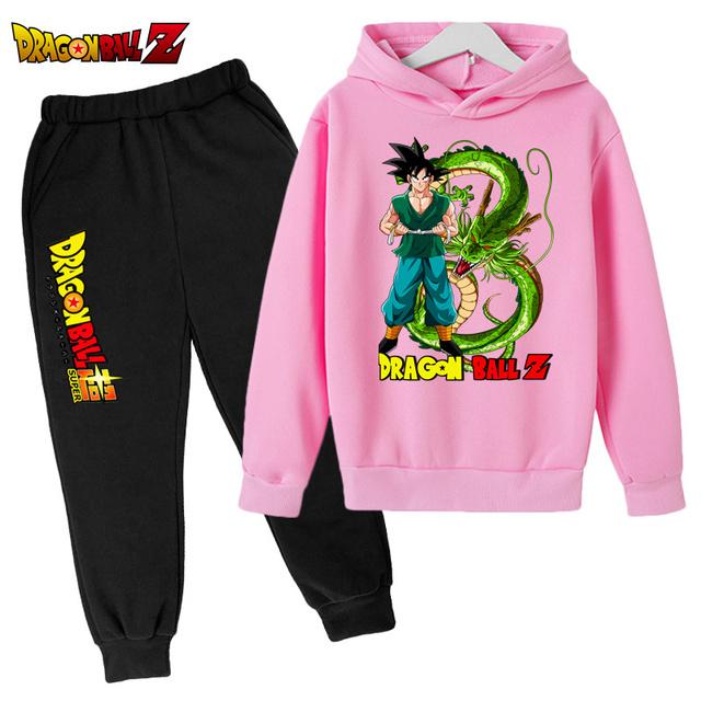 2026 Boys and Girls Seven Hoodie Kids Cartoon Goku Sweatshirt Children's Simple Fashion Top Boys and Girls Clothing Dragon Ball
