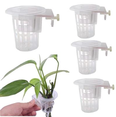 ST TS Hydroponic Plant Holder Cups, Set of 4, Wall-Mounted Hanging Planter, Flower Pot Accessory, Stand for Aquatic Plants and Houseplants