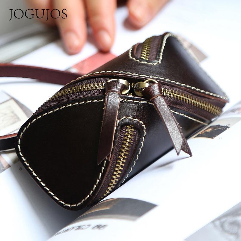 New Leather Key Bag, Retro Fashion Vegetable Tanned Leather Key Bag, Multi-functional Key Bag for Family Car