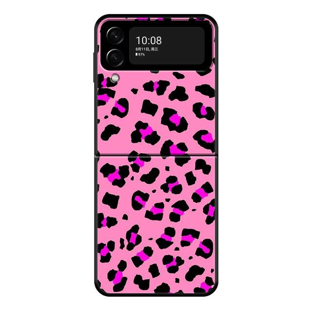 Fashion Leopard Print Panther Black Pc For Samsung Galaxy Zflip3 Z Flip3 5g Zflip Flip Smartphone Case