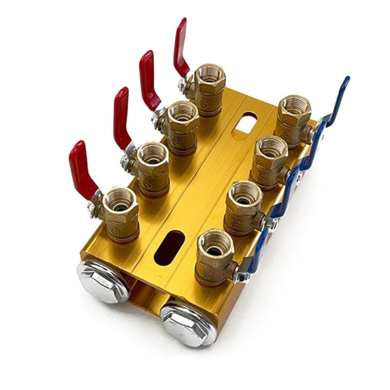 Multiports Water Manifold Aluminum Water Flows Controller 4/5/6/8In 4/5/6/8Out Handle For Injection Molding Equipment