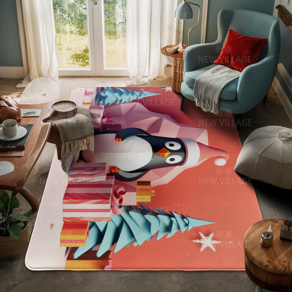 House Entrance Carpet Home Door Mat Living Room Bath Foot Bathroom Non-slip Water Absorption Rugs Bath Merry Christmas Winter