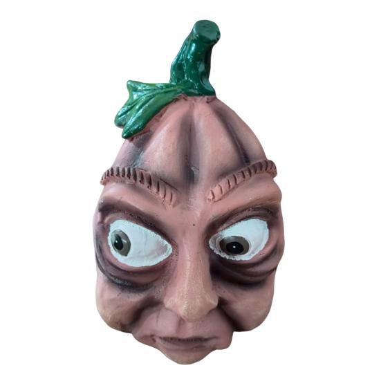 Halloween Pumpkin Statue with Expression Cartoon Pumpkin Head Resin Figurine Sculpture Indoor Outdoor Garden Desktop Decoration