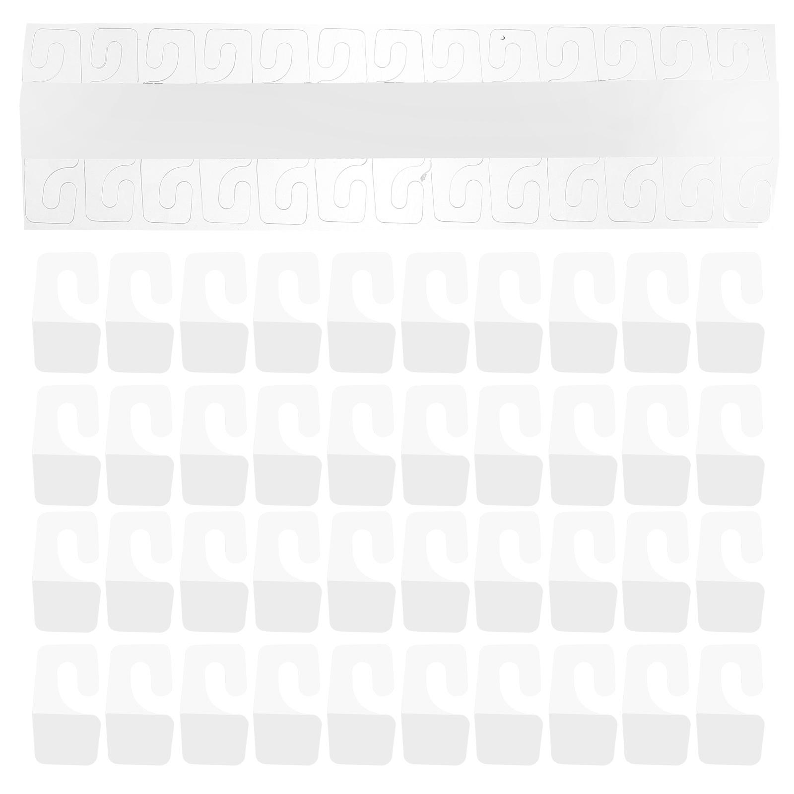 100 Pcs Hooks Adhesive Hanging Tab Tabs Clear Plastic Sticky White Self-adhesive 3.5X2X0.1CM