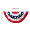 USA Pleated Fan Flag American US Bunting Flag 45x90cm/90x180cm Red White And Blue Buntings Decoration July Fourth Outside Decor