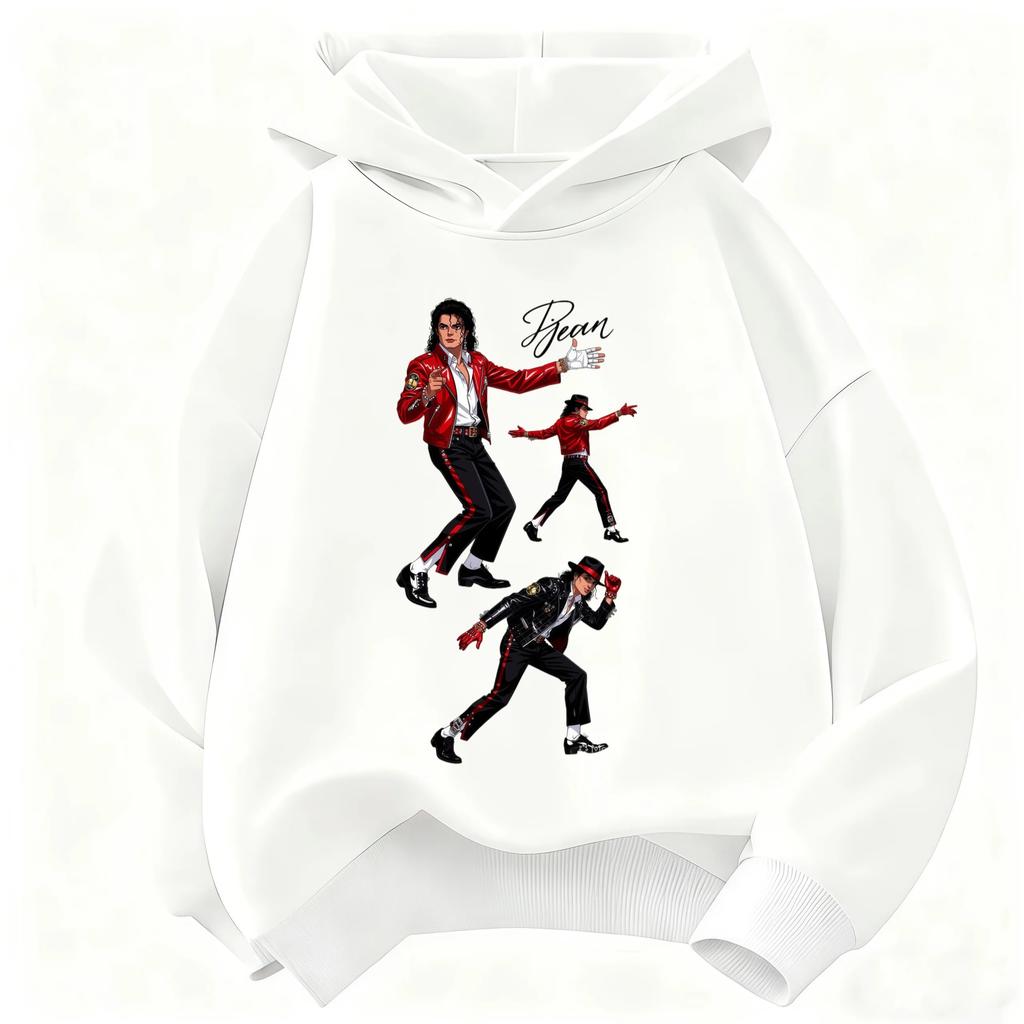 2026 New Children's Hoodie Michael Jackson Print (Unisex) Warm Thickened Retro-Style Superstar Graphic Top for Autumn/Winter