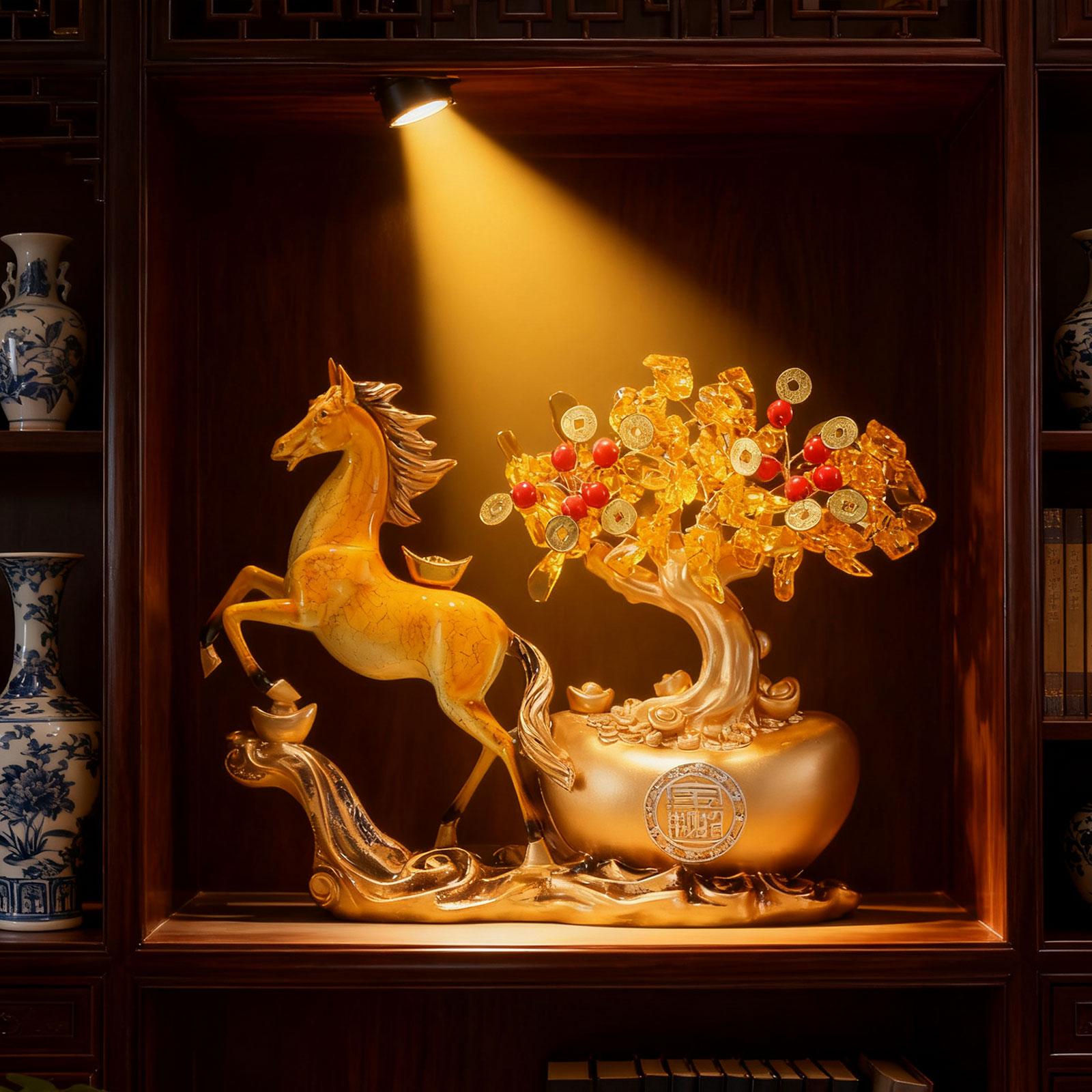 

Horse Figurine Creative Ornament Collection Resin Statue Desk Figure Animal Sculpture for Office Bookshelf Shop Business Cabinet