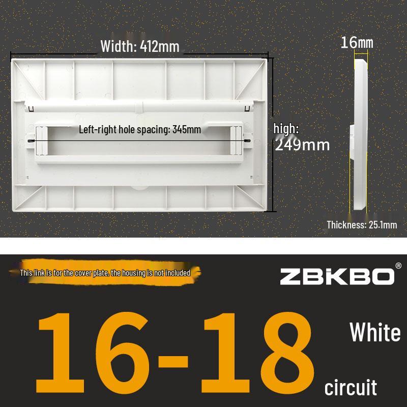 Frosted Flat Panel Lighting Distribution Box - 10/12/15/18/30 Positions, Strong Current, Plastic Panel