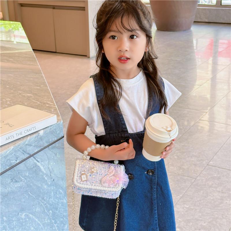 Trendy Kids Crossbody Bag With Stylish Pearl Handle And Fashionable Animal Design For Girls