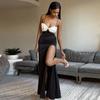 Dress New Sheath Tube Top Long Dress Holiday Style Butterfly Contrast Color Chest Cup Sling Split One Piece Dress Women Clothing