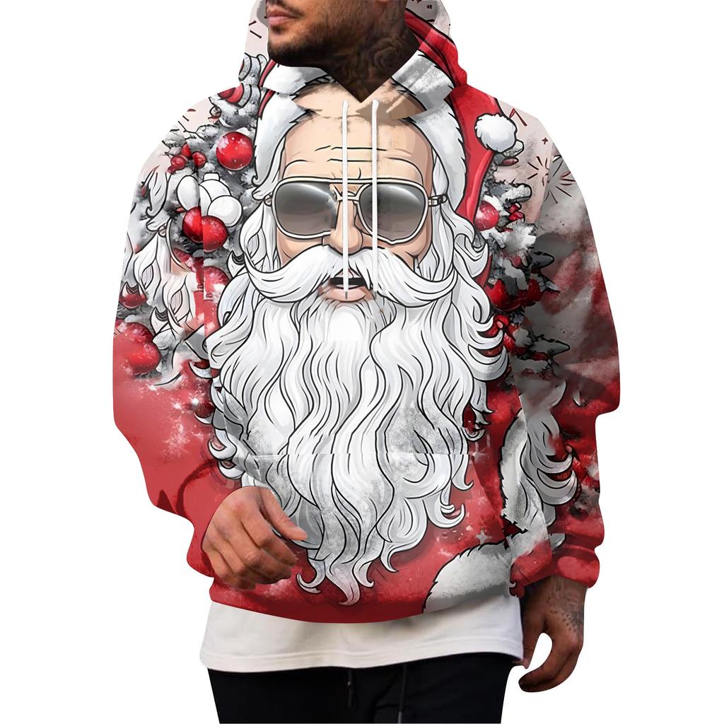 Pánská mikina s potiskem na zádech Módní mikina s kapucí Zimní top Chlapecké mikiny Módní