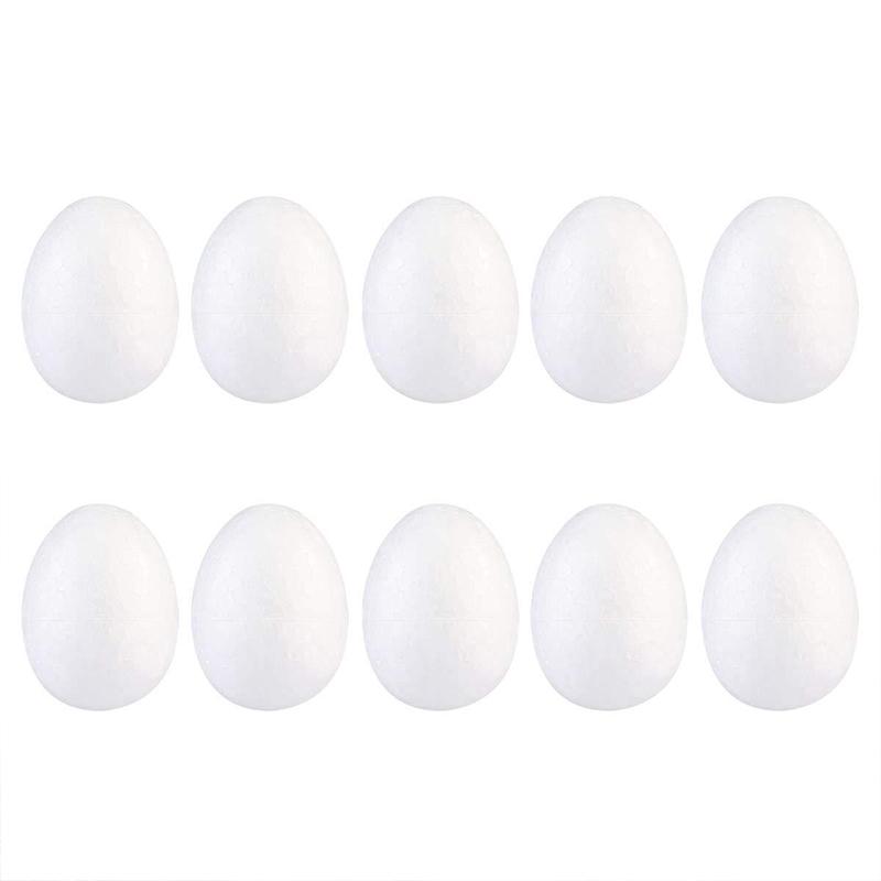 10PC White Easter Foam Egg DIY Painting Polystyrene Styrofoam Home Egg Balls Party Decoration Supplies Lightweight Handemade