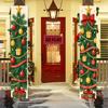 New Year 2pcs Door Couplet Banner 71x12in Christmas Pattern Porch Decoration