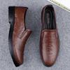Fashion Spring Genuine Leather Mens Slip on Footwear Men's Shoes Men Casual Shoes Classic Men Shoes for Wedding Breathable Mens Loafers
