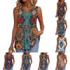 Modisches Neues Retro Floral Texturiertes V-Ausschnitt Lockeres Casual Fließendes Ärmelloses Westen-Top für Damen