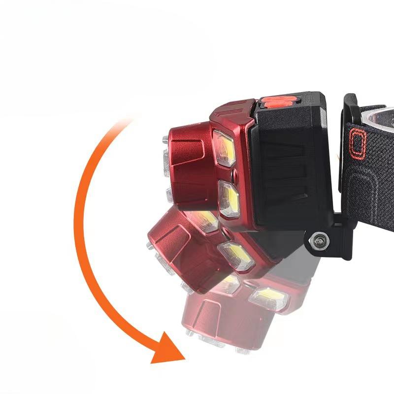 New XPG+4COB Headset Outdoor Night Running Light USB Rechargeable Waterproof Headlight Four-stop Dimmable Fishing Headlight