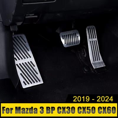 Car Foot Rest Accelerator Brake Pedal Cover For Mazda 3 BP CX30 CX50 CX60 MX30 MX-30 2019 2020 2021 2022 2023 2024 Accessories